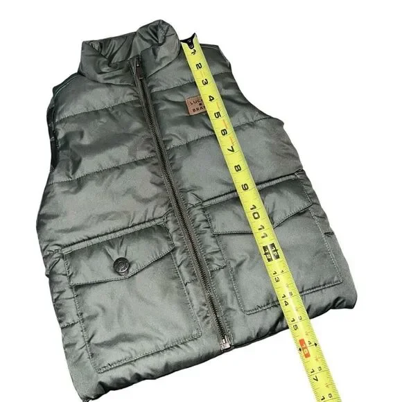LUCKY BRAND Kids Green Zip up Puffer Vest Size 18M - Picture 7 of 7